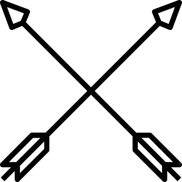 Flecha Arquero Icono Caza Estilo Esquema — Vector de stock