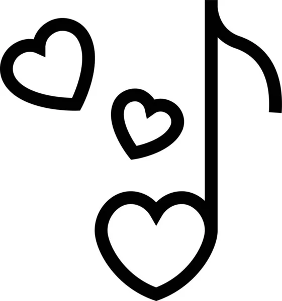 Love Love Music Music Icon Outline Style — Stock Vector