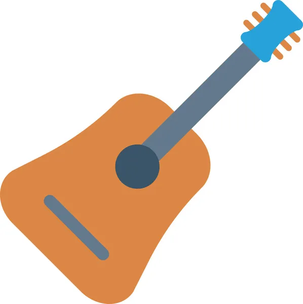 Icono Instrumento Guitarra Audio Estilo Plano — Archivo Imágenes Vectoriales