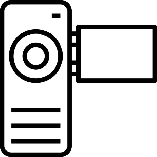 Εικονίδιο Εγγραφής Βίντεο Βιντεοκάμερας Στυλ Περίγραμμα — Διανυσματικό Αρχείο