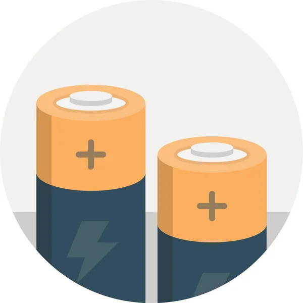 Bateria Bateria Carga Ícone Estilo Plano — Vetor de Stock