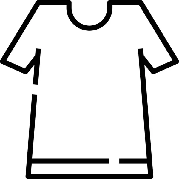 Shirt Kurta Doek Pictogram Omtrek Stijl — Stockvector