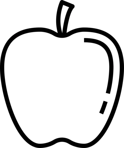 Icône Régime Alimentaire Aux Fruits Dans Style Contour — Image vectorielle