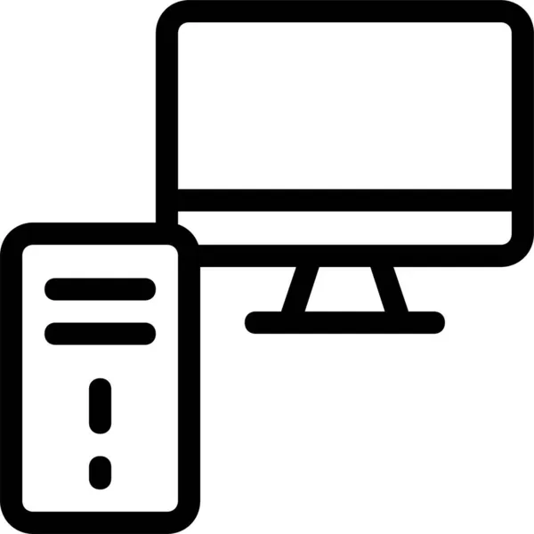 Ícone Gráfico Eletrônico Mac Estilo Esboço — Vetor de Stock