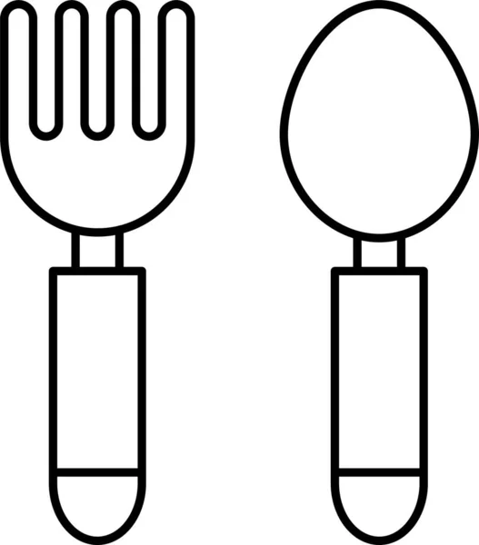 Gabel Hotel Restaurant Symbol Umriss Stil — Stockvektor