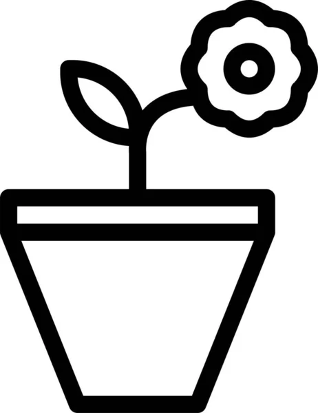 Icono Naturaleza Del Hotel Flores Estilo Esquema — Vector de stock