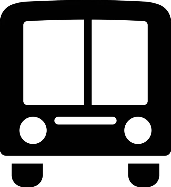 Auto Bus Icono Público Estilo Sólido — Vector de stock