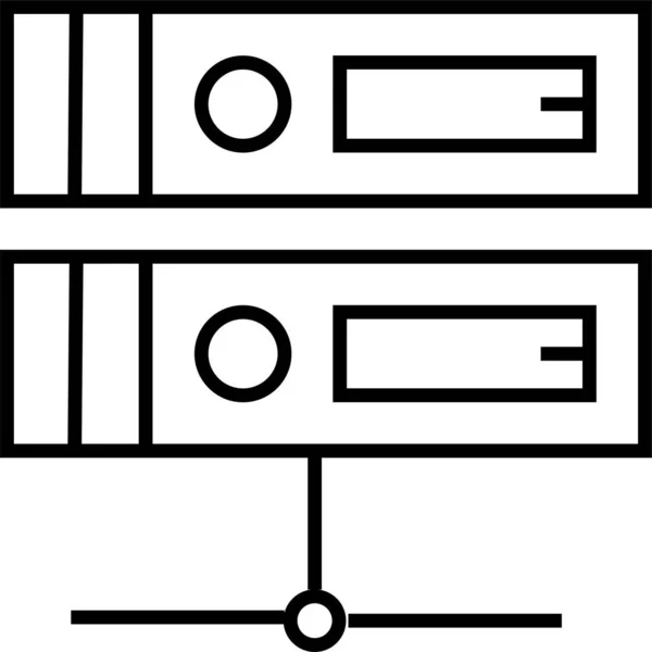 数据库托管服务器图标的轮廓样式 — 图库矢量图片