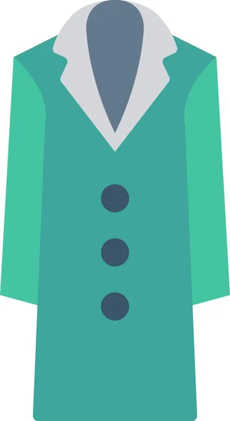 Kumaş Palto Elbise Simgesi Düz Stil — Stok Vektör