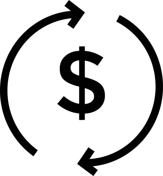 Ikona Finansów Walucie Dolara Solidnym Stylu — Wektor stockowy