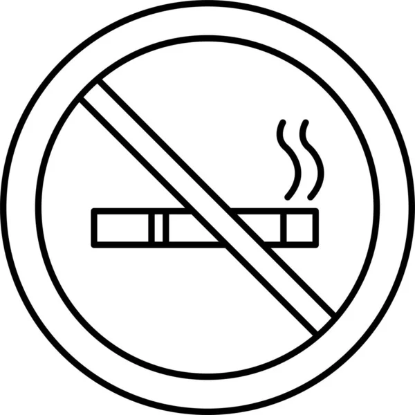 Cigarette Notallowed Restricted Icon Outline Style — Stock Vector