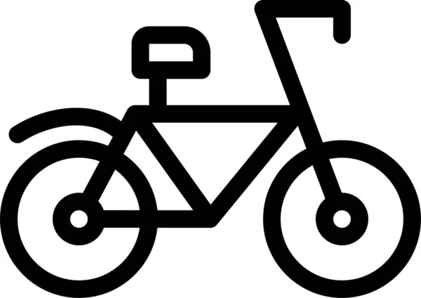 Auto Ciclo Icono Público Estilo Esquema — Archivo Imágenes Vectoriales