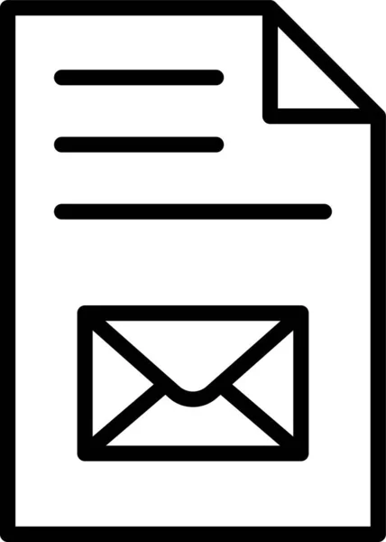 Icona Del Documento Della Pagina Email Stile Contorno — Vettoriale Stock