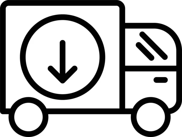 Ikon Perjalanan Transport Pengiriman Dalam Gaya Outline - Stok Vektor