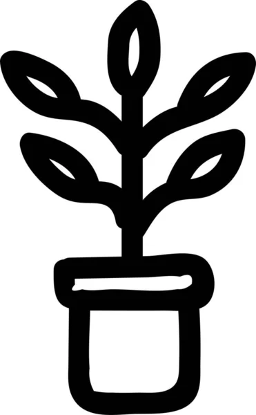 Lesní Zahrada Zelená Ikona Ručně Kresleném Stylu — Stockový vektor