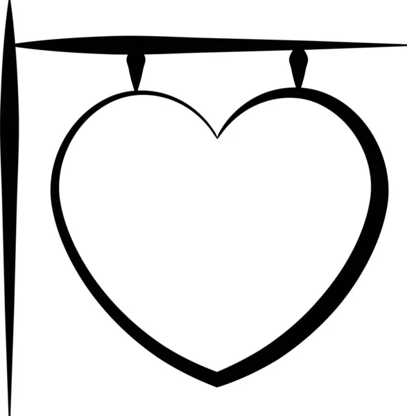 Hangingboard Loveboard Romantiku Ikona Stylu Osnovy — Stockový vektor