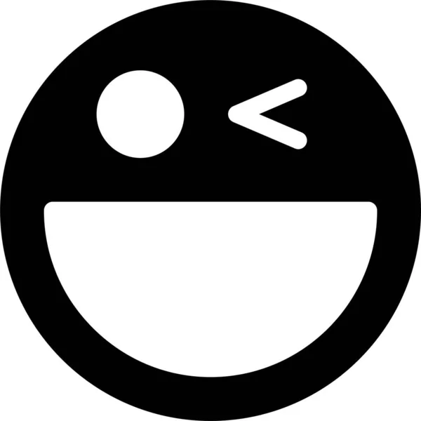 Emoji Cara Feliz Icono Estilo Sólido — Vector de stock