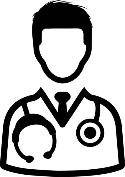 Médico Médico Estetoscopio Icono Estilo Sólido — Vector de stock