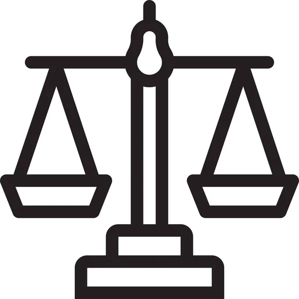 Ikona Dvorní Kladívko Justice Stylu Osnovy — Stockový vektor