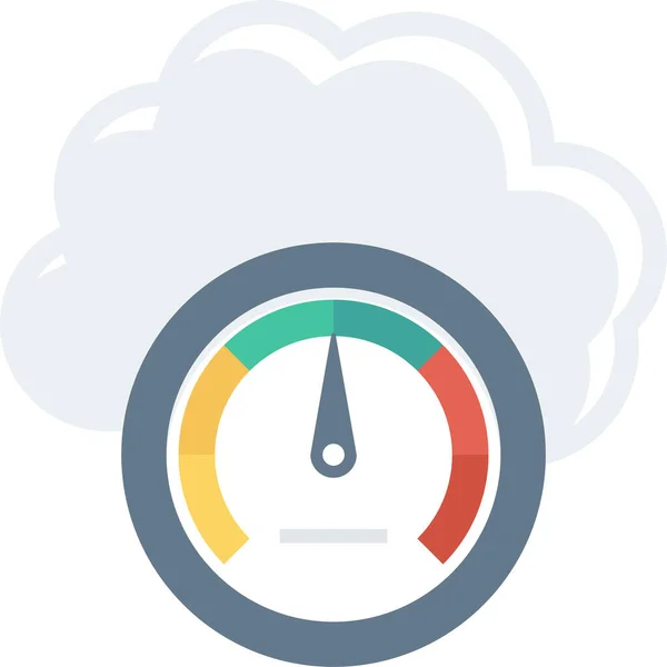 Cloud Snelle Hosting Icoon Platte Stijl — Stockvector
