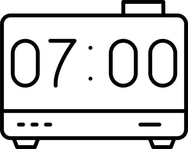 Reloj Dígito Icono Eléctrico Estilo Contorno — Archivo Imágenes Vectoriales
