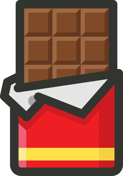 Bar Σοκολάτα Κακάο Εικονίδιο Γεμάτο Περίγραμμα Στυλ — Διανυσματικό Αρχείο