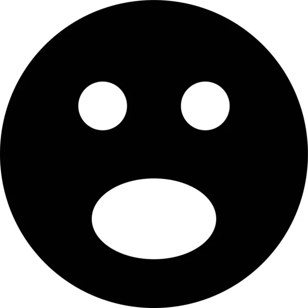 Emoji Tvář Šťastný Ikona Pevném Stylu — Stockový vektor