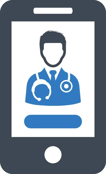 Medical Question Mobile Health Online Doctor Icon Flat Style — Stock Vector