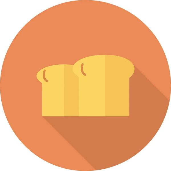 Panadero Pan Breadfast Icono Estilo Sombra Larga — Vector de stock