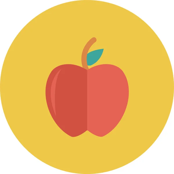 Μήλο Τροφίμων Φρέσκο Εικονίδιο Επίπεδο Στυλ — Διανυσματικό Αρχείο