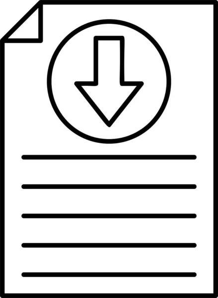 Dokument Herunterladen Dateisymbol Umrissstil — Stockvektor
