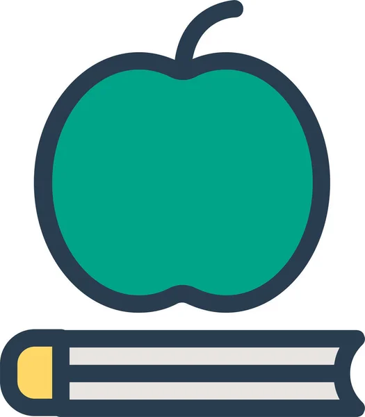 Ikona Edukacji Książki Jabłkowej Stylu Wypełnionym — Wektor stockowy