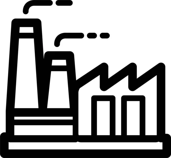 Building Corporation Factory Icon Outline Style — Stock Vector