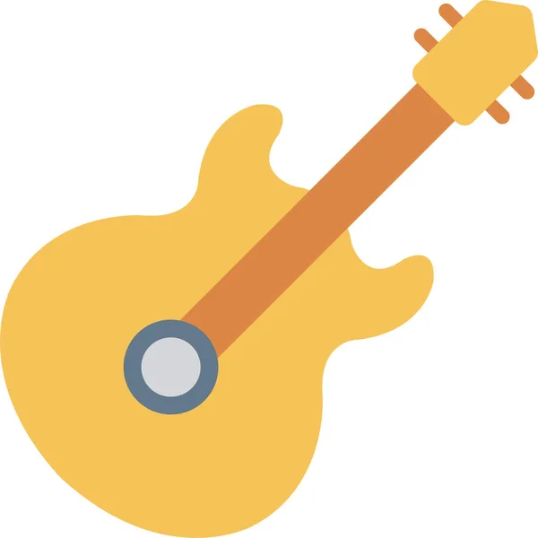 Instrumento Guitarra Icono Melodía Estilo Plano — Archivo Imágenes Vectoriales