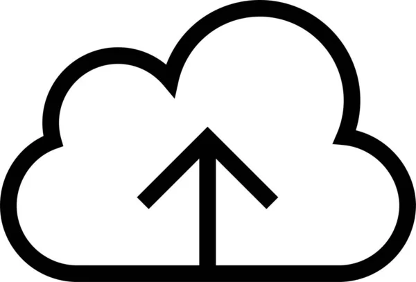Cloud Computing Icono Datos Estilo Esquema — Archivo Imágenes Vectoriales