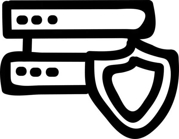 Иконка Защиты Замка Стиле Handdrawn — стоковый вектор