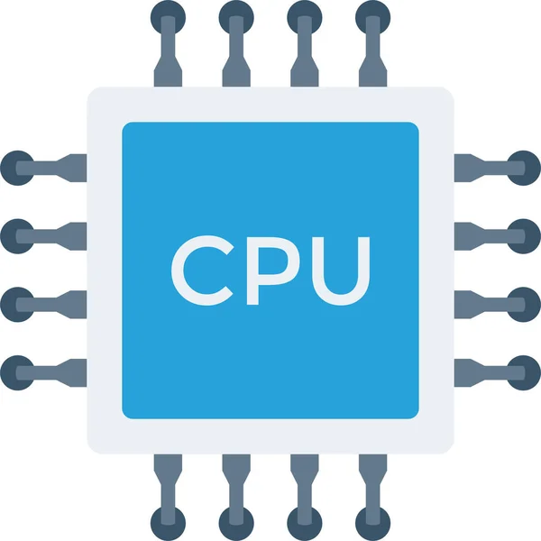 芯片Cpu硬件图标为扁平样式 — 图库矢量图片