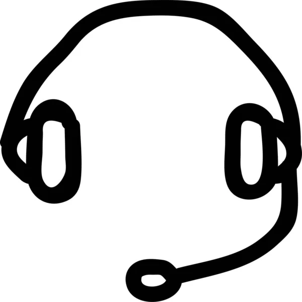 Kopfhörer Headset Symbol Handgezeichneten Stil — Stockvektor