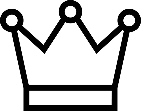 Utmärkelse Krona Kung Ikon Kontur Stil — Stock vektor