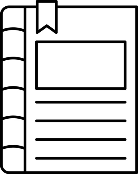 Buch Lesezeichen Bildung Symbol Umriss Stil — Stockvektor