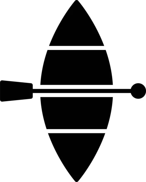 Boat Paddle Ship Icon Solid Style — Vetor de Stock