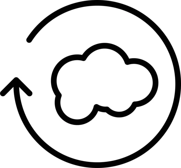 Nube Base Datos Icono Recarga Estilo Esquema — Vector de stock