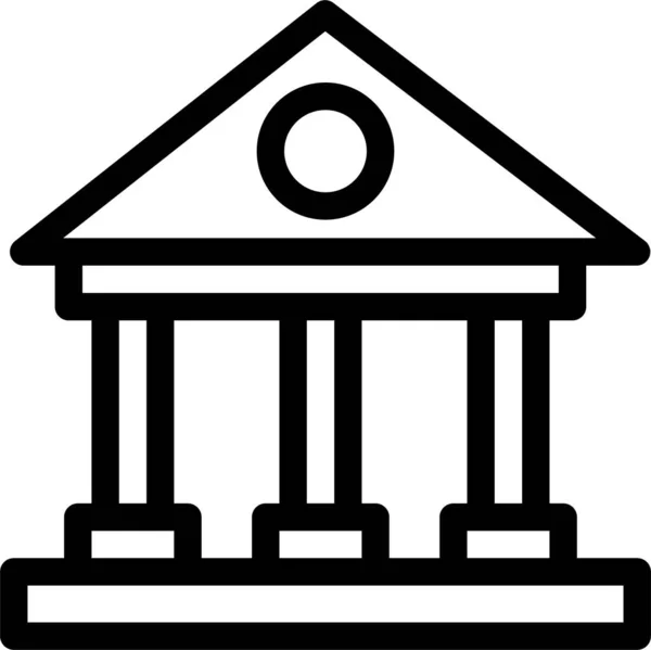 Ícone Edifícios Finanças Bancárias — Vetor de Stock