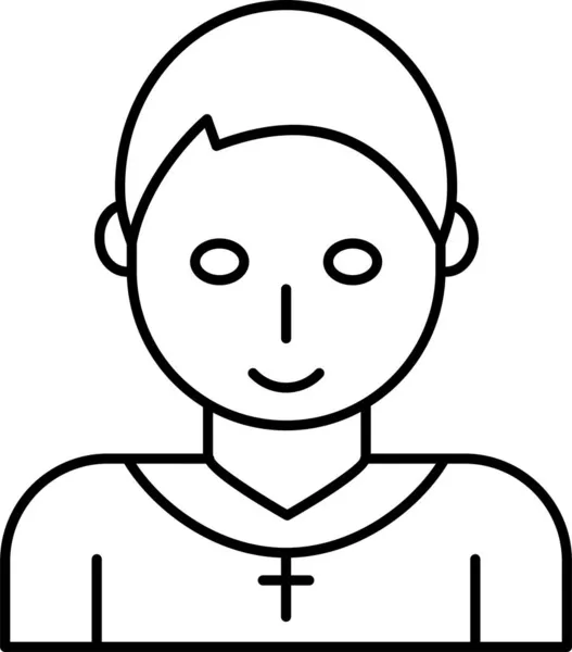 Catholic Man Pirest Icon Outline Style — Stock Vector