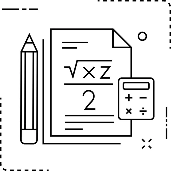 Ikona Kalkulačky Účtování Stylu Osnovy — Stockový vektor