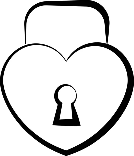 Иконка Замка Сердца Стиле Контура — стоковый вектор