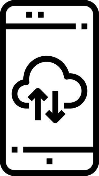 Verbinding Uitwisseling Mobiel Pictogram Omtrek Stijl — Stockvector