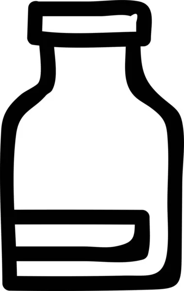 Bottiglia Canabis Icona Della Droga Stile Contorno — Vettoriale Stock