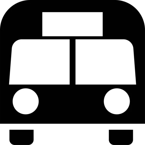 Auto Bus School Icon Solid Style — Stock Vector