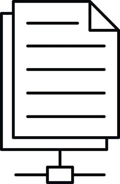 Dokument Datei Papier Symbol Umrissstil — Stockvektor